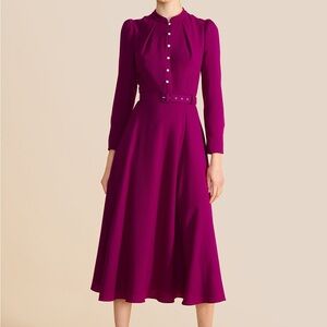 Beulah London AHANA PURPLE LONG SLEEVE DRESS